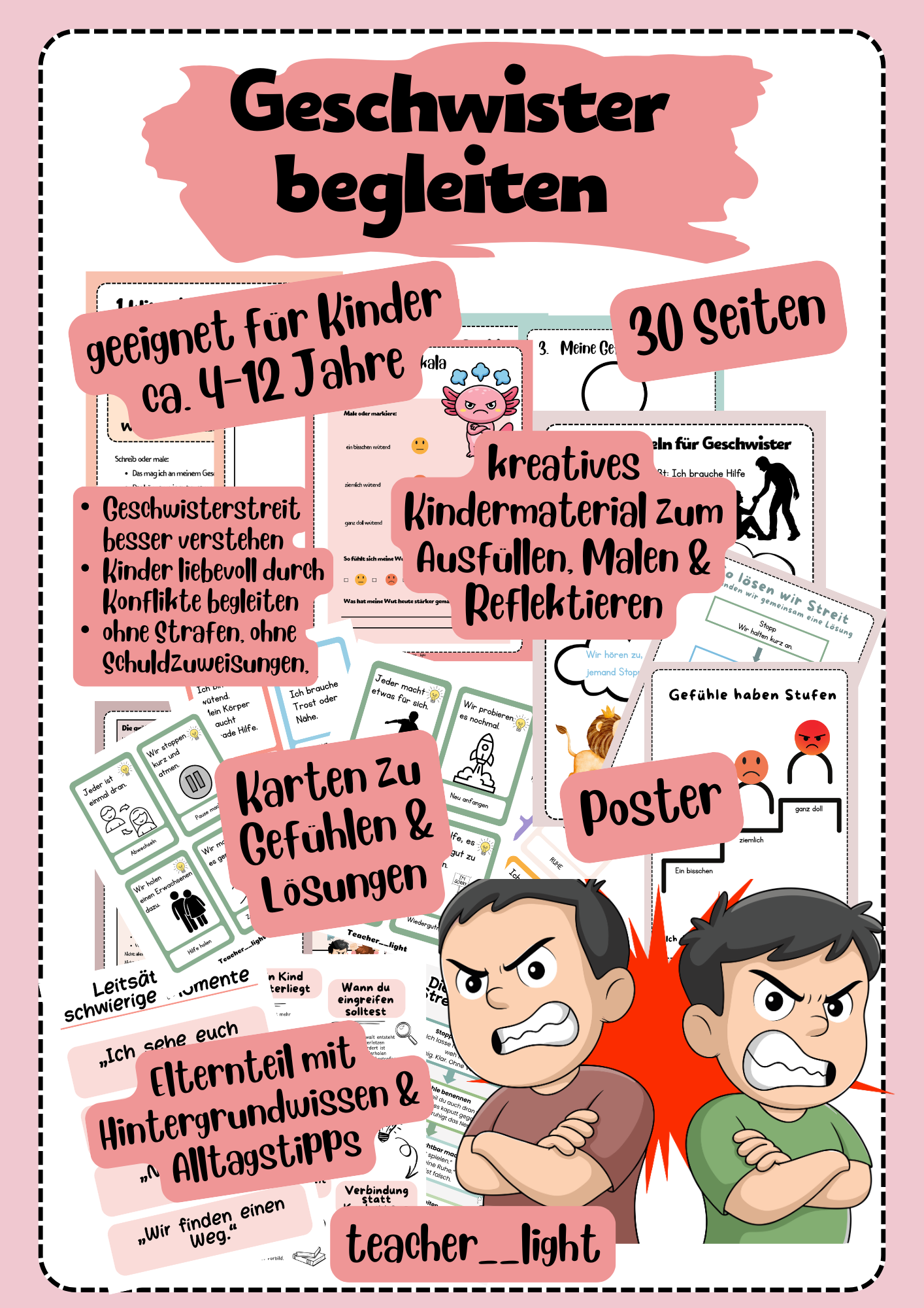 Geschwister begleiten – Konflikte verstehen, Gefühle klären & Lösungen finden (PDF, ca. 4–12 Jahre)