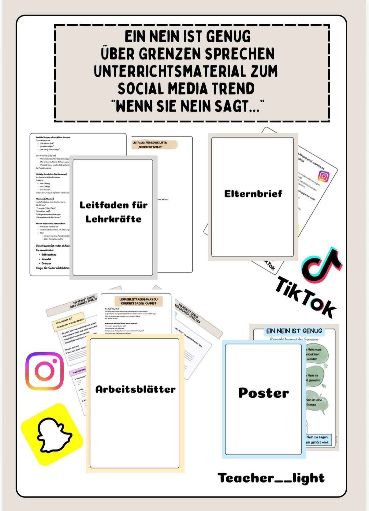 Ein Nein ist genug – Unterrichtsmaterial zu Grenzen, Respekt & Social Media (PDF ab Klasse 7)