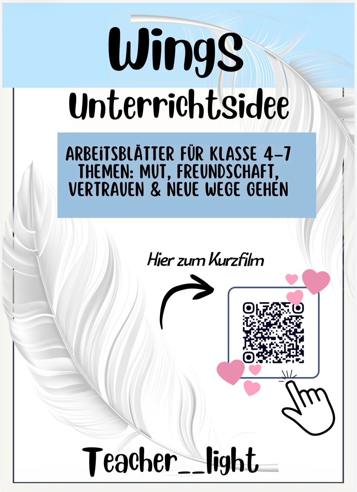 Wings – Unterrichtsmaterial zum Kurzfilm (Mut, Freundschaft & neue Wege gehen) (PDF / Klasse 4–7)