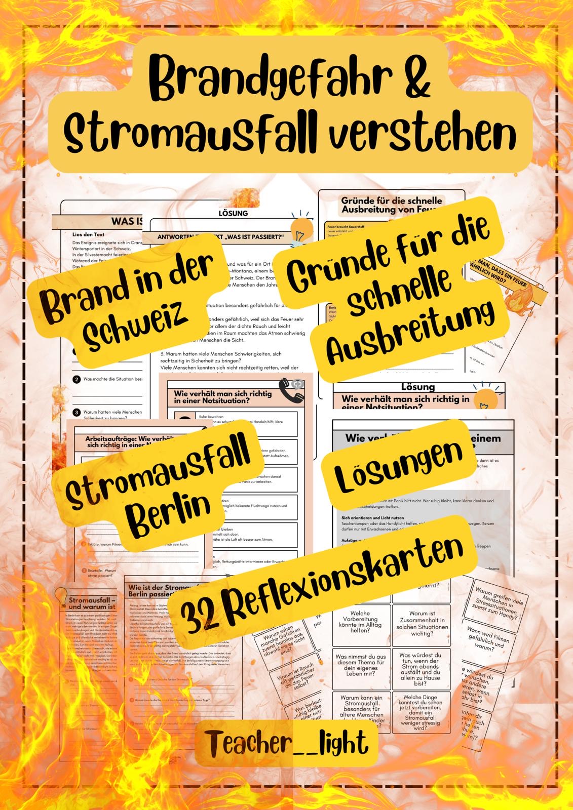 Brandgefahr & Stromausfall verstehen – Gefahr erkennen & richtig handeln (PDF ab Klasse 5)