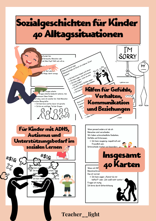 Sozialgeschichten für Kinder – 40 Alltagssituationen für Gefühle und Verhalten  (PDF)