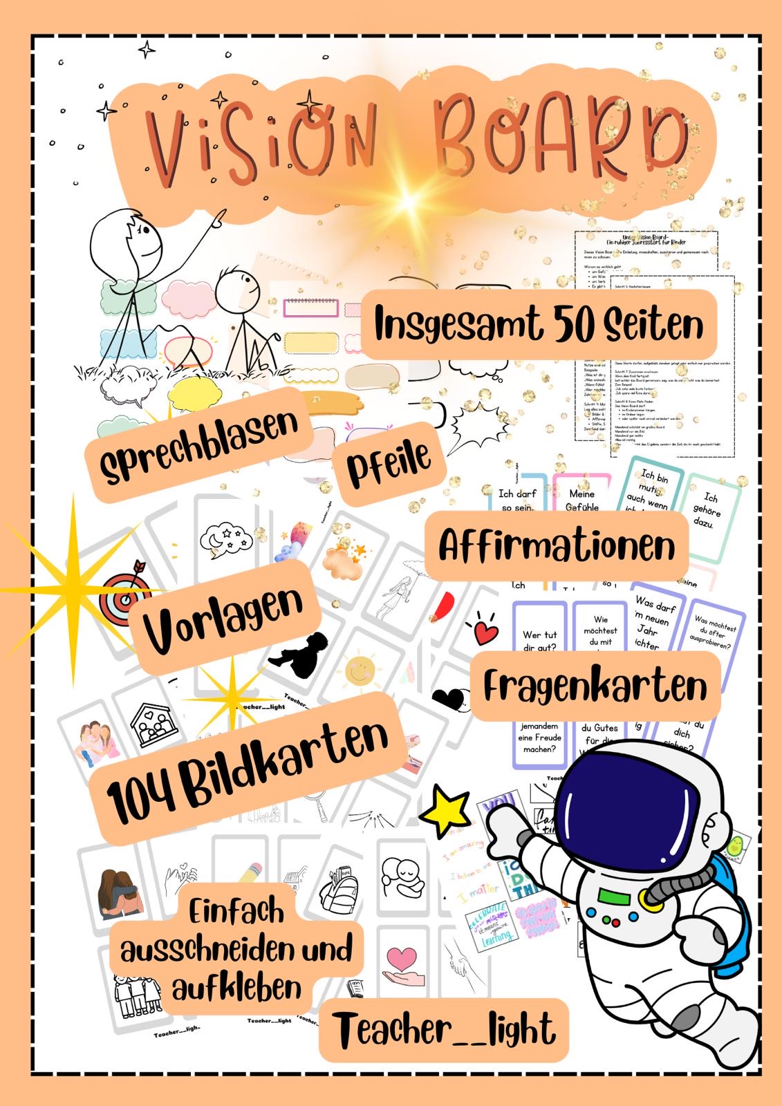 Vision Board für Kinder – Wünsche, Gefühle & innere Ziele sichtbar machen (PDF)