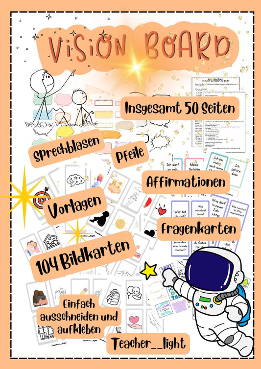 Vision Board für Kinder – Wünsche, Gefühle & innere Ziele sichtbar machen (PDF)