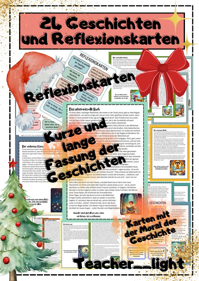 Deckblatt für 24 Geschichten und Reflexionskarten