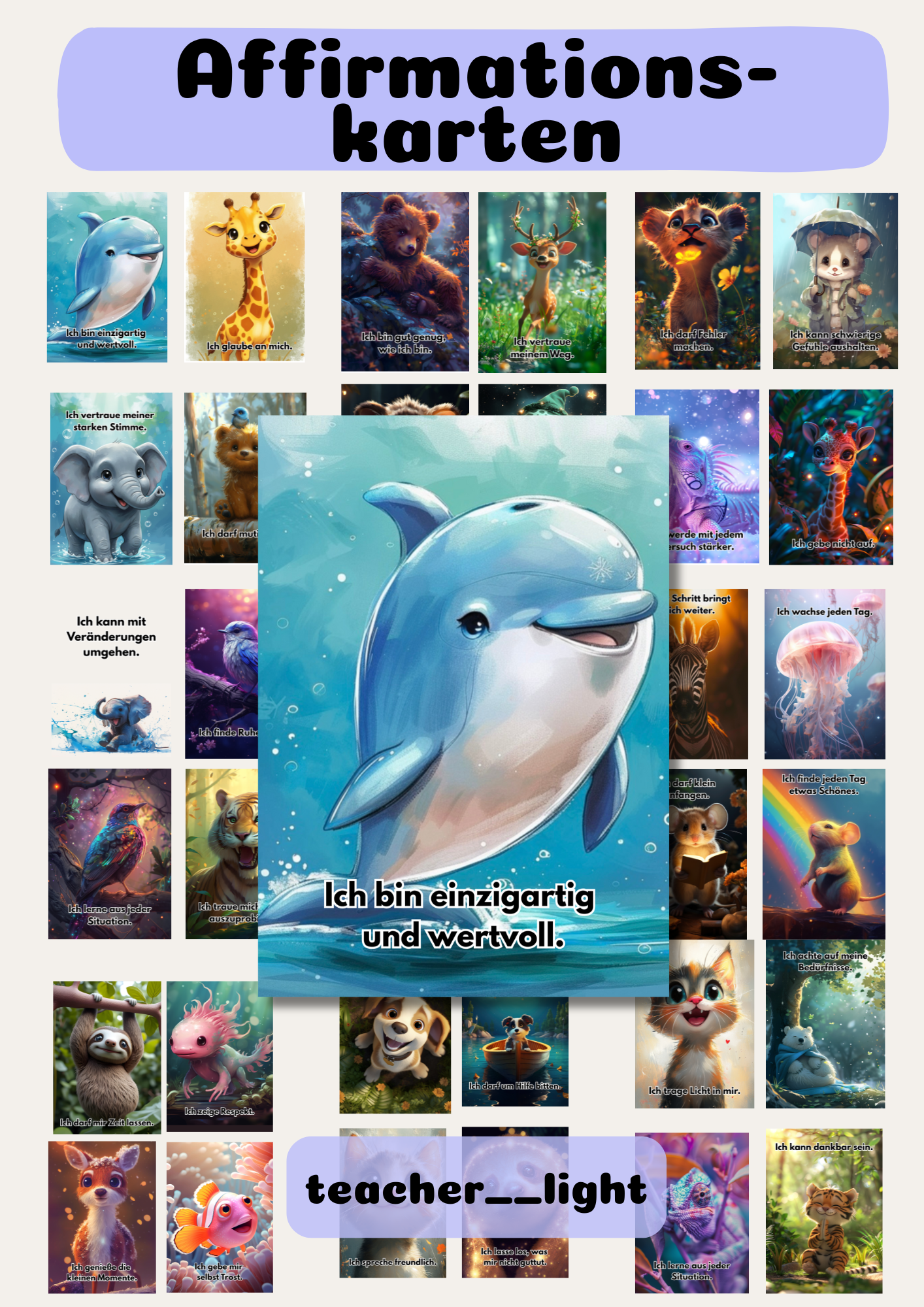 Affirmationskarten – Stärkende Botschaften für Selbstwert, Mut & emotionale Entwicklung (PDF)