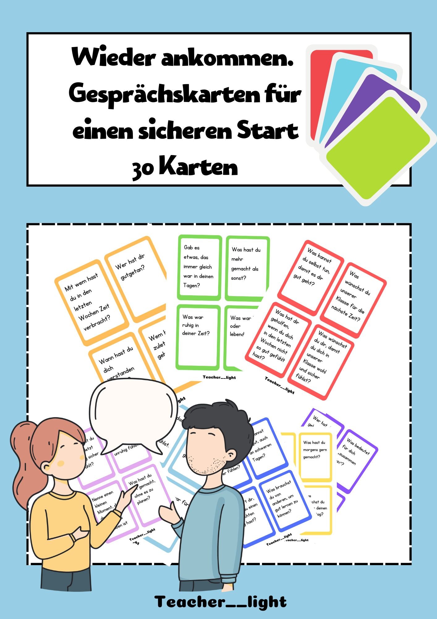 Wieder ankommen – Gesprächskarten für einen sicheren Start nach den Ferien (PDF)