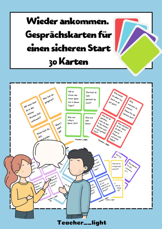 Wieder ankommen – Gesprächskarten für einen sicheren Start nach den Ferien (PDF)