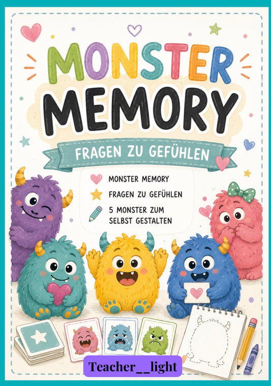 Monster Memory – Gefühle spielerisch kennenlernen & darüber sprechen (PDF für Kinder ab 4 Jahren)