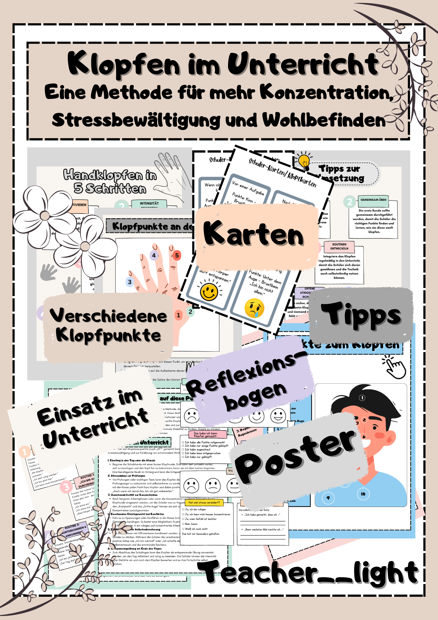 Klopfen im Unterricht – Karten & Routinen für Konzentration, Stressabbau & emotionale Regulation (PDF)
