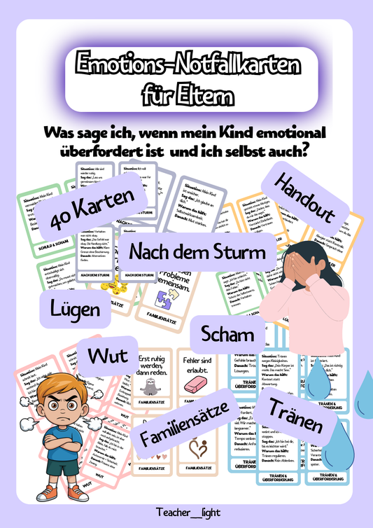 Emotions-Notfallkarten für Eltern – Was sage ich, wenn mein Kind emotional überfordert ist (PDF)