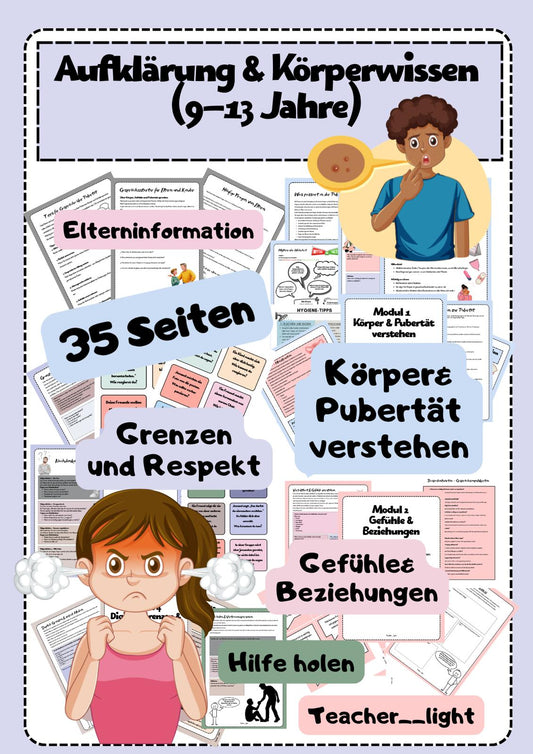 Aufklärung & Körperwissen – Pubertät, Gefühle, Grenzen & Medien verstehen (PDF ab 9–13 Jahre)