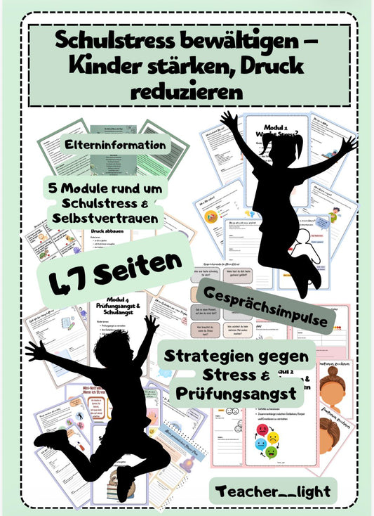 Schulstress bewältigen – Kinder stärken, Druck reduzieren (PDF mit Übungen, Strategien & Gesprächsimpulsen)