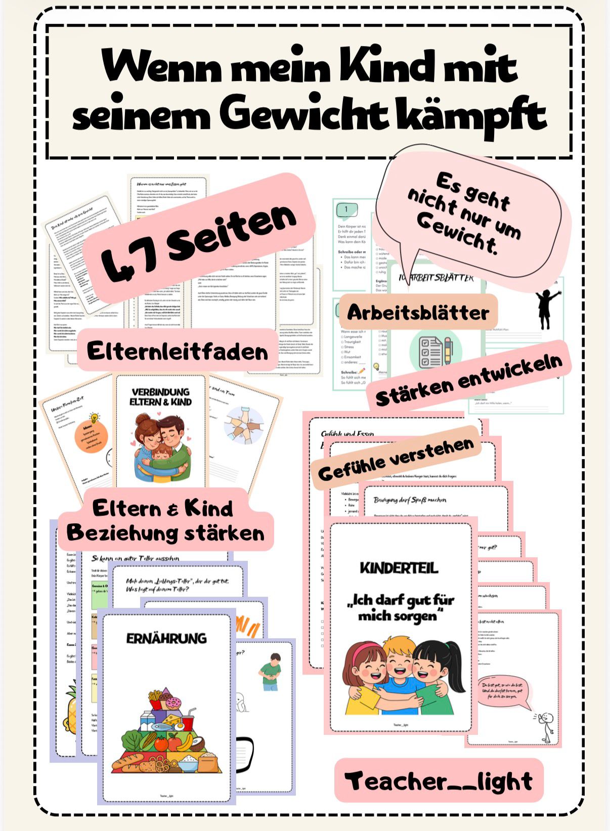 Wenn mein Kind mit seinem Gewicht kämpft – Elternleitfaden, Arbeitsblätter & Strategien für mehr Selbstwert (PDF für Eltern & Kinder)