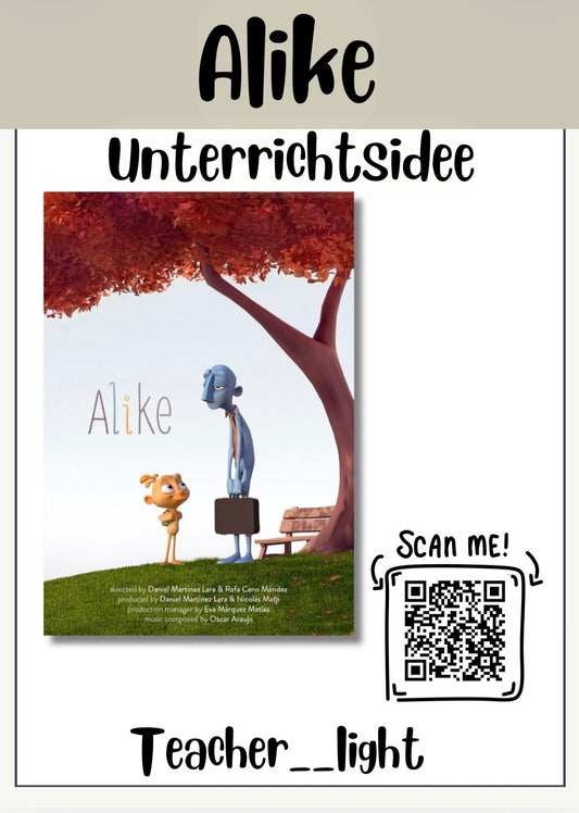 Alike – Unterrichtsmaterial zum Kurzfilm (Kreativität, Anpassung & Selbstsein) (PDF ab Klasse 7)