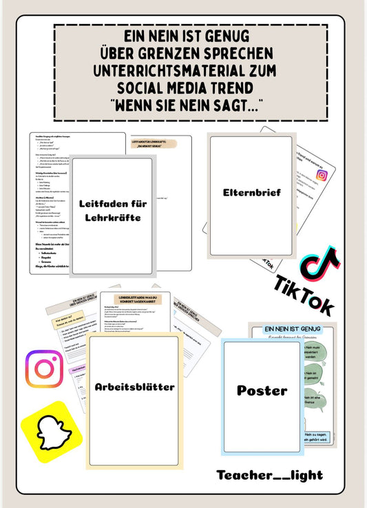 Ein Nein ist genug – Unterrichtsmaterial zu Grenzen, Respekt & Social Media (PDF ab Klasse 7)