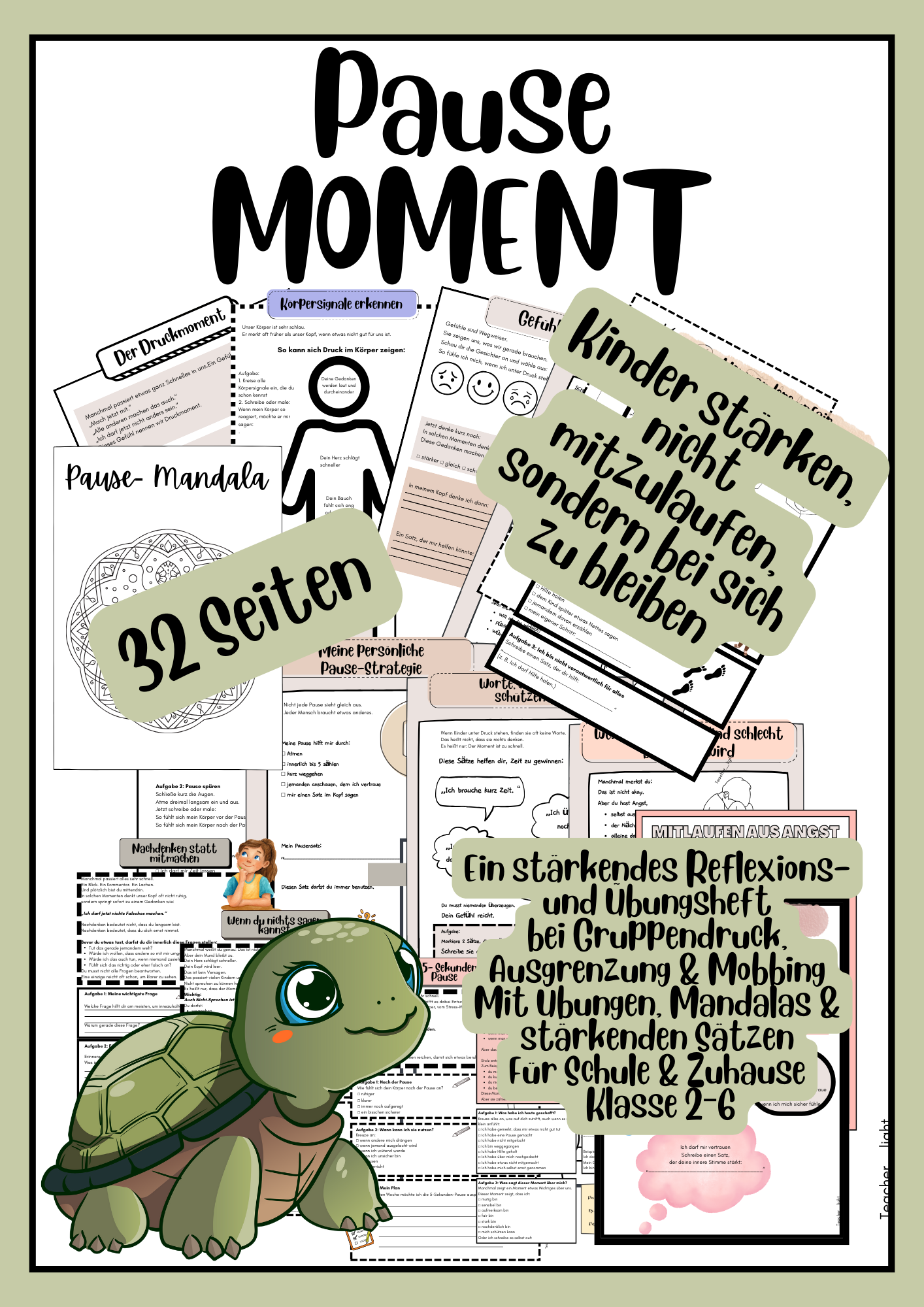 Pause Moment – Reflexions- & Übungsheft gegen Gruppendruck, Ausgrenzung & Mitlaufen (PDF)