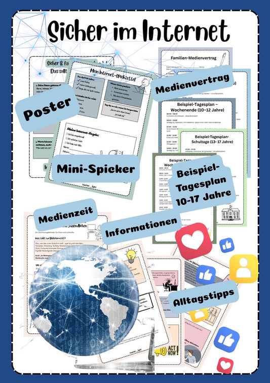 Sicher im Internet – Medienkompetenz, Regeln & Alltagshilfen für Kinder & Jugendliche (PDF, 10–17 Jahre)